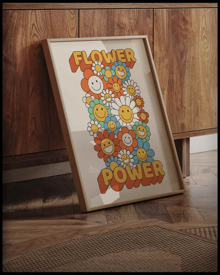 Flower Power Retro Poster