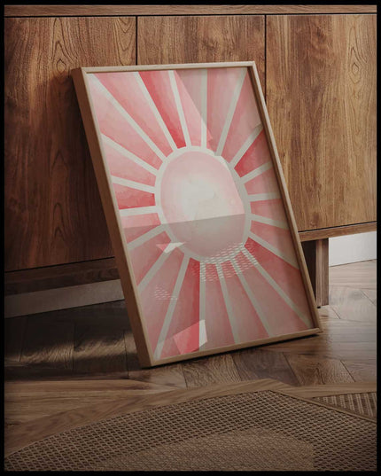 Pink Sun Illustration Poster