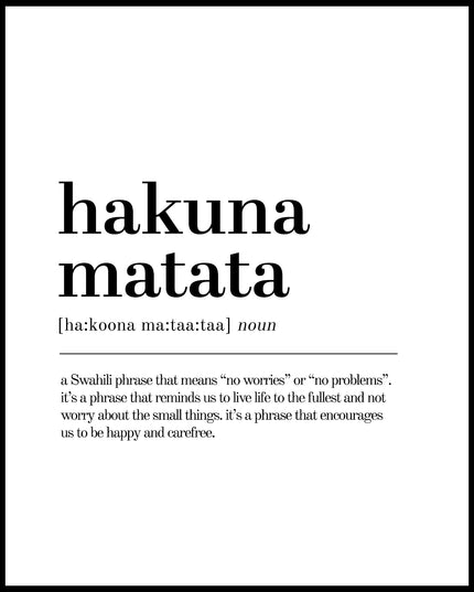 Definition Hakuna Matata