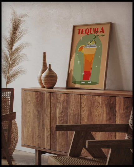 Tequila Sunrise Cocktail Poster