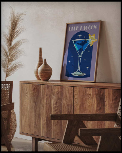 Blue Lagoon Cocktail Poster