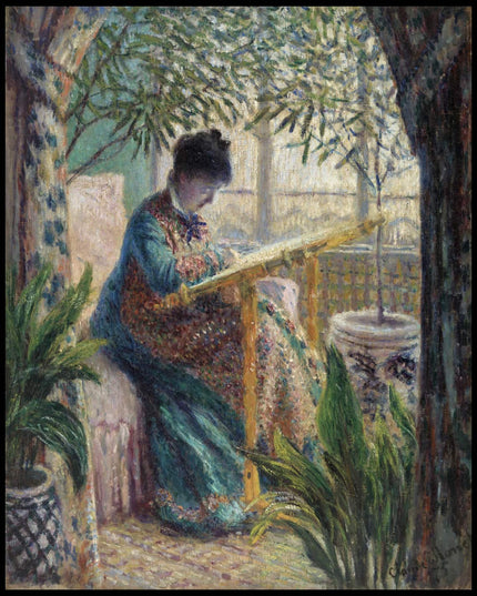 Madame Monet Embroidering