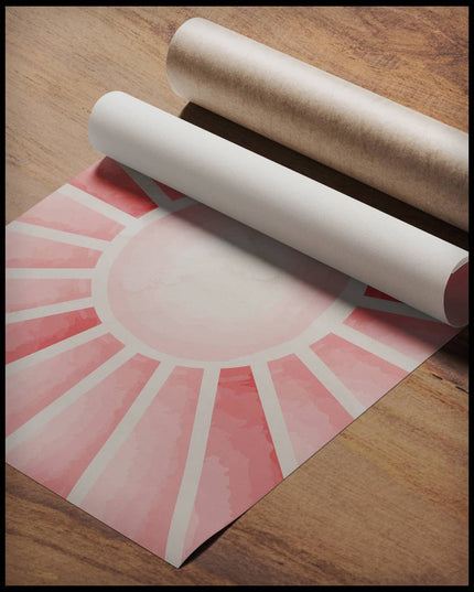 Pink Sun Illustration Poster