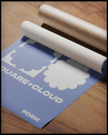 Square Cloud Illustration Pattern Poster