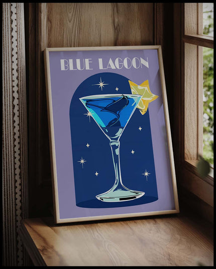 Blue Lagoon Cocktail Poster